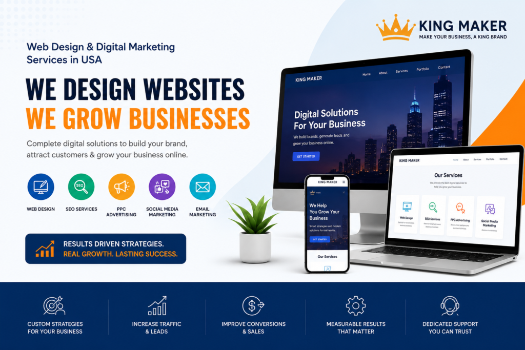 Web Design & Digital Marketing Services in USA – Grow Your Business with King Maker Web Design & Digital Marketing Services in USA – Grow Your Business with King Maker